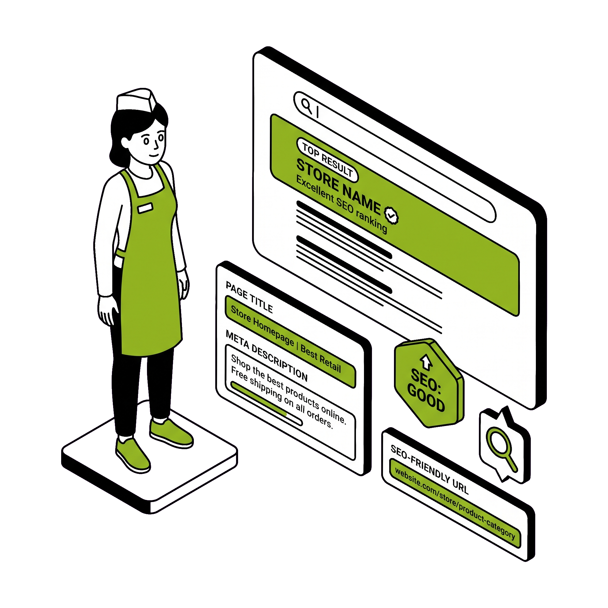 Built-in SEO tools with custom page titles, meta descriptions and SEO-friendly URLs